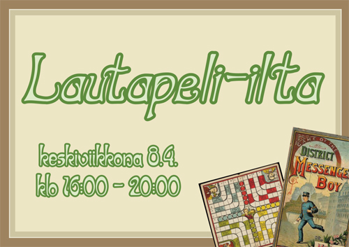Flaieri Media-alan lautapeli-iltaan, keskiviikkona 8.4. klo 16-20