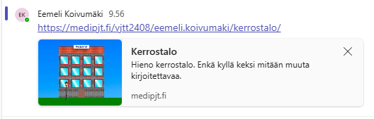 Kerrostalosivun linkki toimivan og-kuvan kanssa.