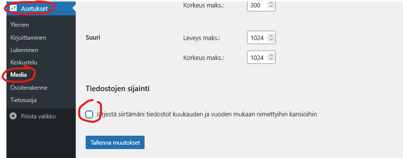 Ruutukaappaus Asetusten Kohdasta Media