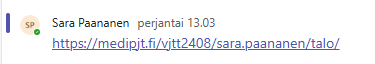 Linkki teams sivustolla kerrostalosta
